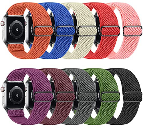 Janpso Bracelet élastique compatible avec Apple Watch 42mm 44mm 45mm Ultra 2 49mm pour Femme et Homme, Bracelet sport élastique en nylon compatible avec Apple Watch Ultra SE Series 8 7 6 5 4 3 2 1