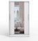 Easy4You L2 Weiß Schiebetüren Kleiderschrank 120 cm mit Spiegel - Schlafzimmermöbel, Aufbewahrung - Mehrzweckschrank - Farbe: Weiß