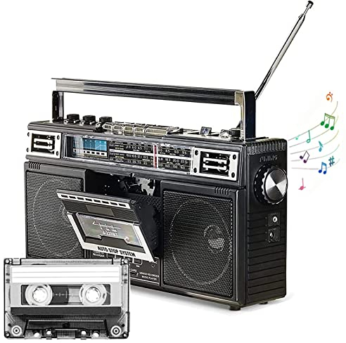 GCCSSBXF Kassettenrekorder mit Retro-Bluetooth-Boombox, integriertem Lautsprecher, SD/USB-Eingang & klassischem 80er-Jahre-Stil, moderne Technologie inklusive