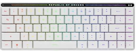 ASUS ROG Falchion RX 65% tastiera da gioco a basso profilo con switch ROG RX rossi, collegamento a tre modalità a basso profilo con ROG SpeedNova, schiuma ammortizzante in silicone, touchpad