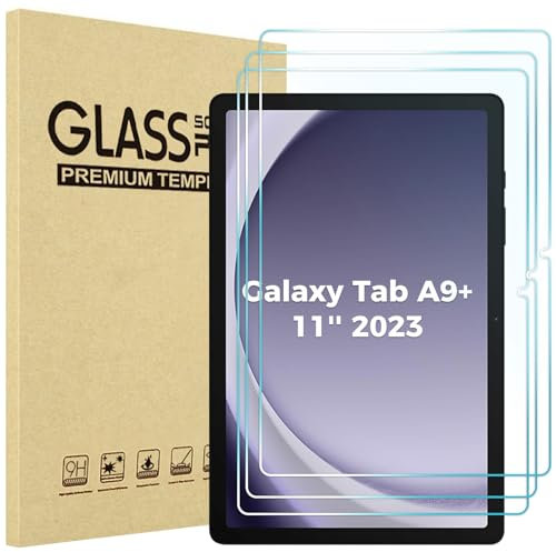Procase 3 Piezas Protector de Pantalla para Galaxy Tab A9 Plus 11 2023, Screen Protector Vidrio Templado Mica para 2023 Galaxy Tab A9 Plus 11 Pulgadas -Claro