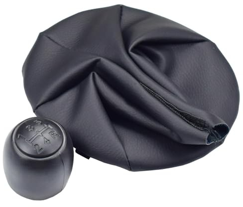 Toiumops Schaltknauf Schaltsack für FIAT 500/500C Panda 2003–2012, 5-Gang-Schaltknauf mit Ledermanschette