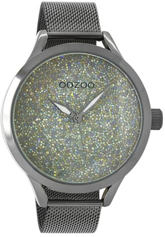 Oozoo Damen Armbanduhr Timepieces Analog Metall Titan dunkelgrau UOC10652 Analoguhr