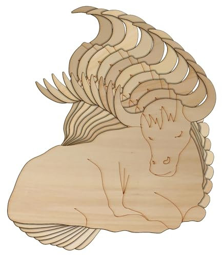 10 x Holz-Rinder-Ochsen, sitzend, Bastelformen, 3 mm, Sperrholz, Tier, Bauernhof (8 x 10,4 cm, ohne Loch)