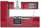 Vicco Küchenzeile R-Line, Bordeaux Hochglanz/Anthrazit, 300 cm, AP Marmor