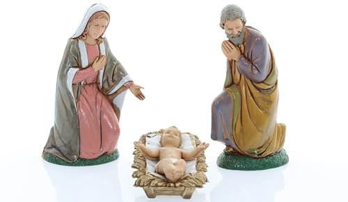 Moranduzzo Natività 3 Soggetti per Presepe da Cm 10 Scala 1:20 - Statuine Presepe Indistruttibili - Stile 700', Pittura Rifinita a Mano, Prodotto Ufficiale, Made in Italy, Scultore M. Landi