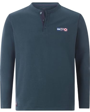 Jan Vanderstorm Herren Sweatshirt Jornsen | mit Serafino-Kragen, Pflegeleichter Baumwoll-Mix, +Fit vorne länger geschnitten, große Größen L-7XL