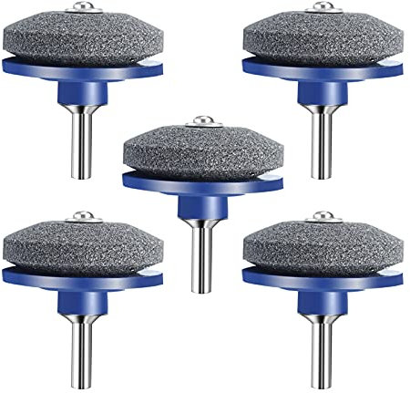 VIKKSAER Lawn Mower Blade Sharpener 5 Pcs, Grinder Wheel Stone Power Drill Hand Drill Grinder Wheel Stone Universal Grinder Wheel Stone Lawn Tool, for Any Power Drill Hand Drill