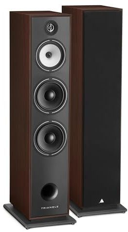 TRIANGLE - BOREA BR10 Hi-Fi Standlautsprecher - Belastbarkeit 200W - Leistung 92 dB/W/m - 21 cm Lautsprecher - Vielseitiges Musik- und Heimkino - 245 x 1110 x 380 mm - Nussbaum (Paar)