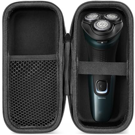 Linkidea Hard Shell Safety Razor Travel Case, Men's Electric Shaver Storage Box, Electric Shaving Accessories Organizer Compatible with Philips S2, S3 Series, Remington, MAX-T (Black)
