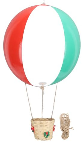 Enforose Hängender Heißluftballon, Heißluftballon mit Rattankorb, Party-Dekoration, Geburtstag, Hochzeit, Weihnachten, Party-Dekoration, Geschenke