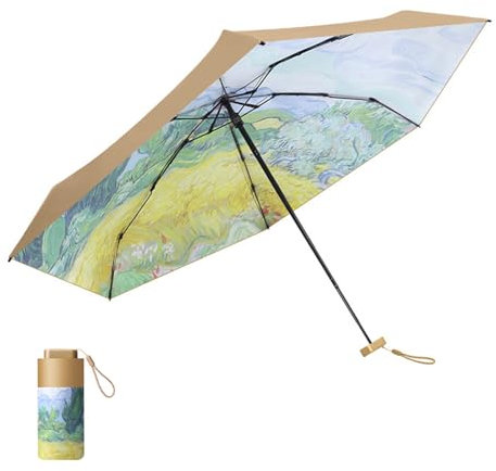 XINGLIDA Paraguas de viaje a prueba de viento paraguas pintura al óleo paraguas plegable paraguas plegable lluvia y sombrilla