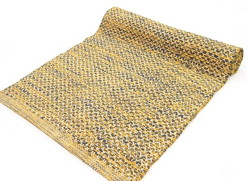 Casa Service COLORADO Tappeto 100% Cotone Rigenerato, 50x110cm, Lavabile in Lavatrice, Antiscivolo, Ecologico e Resistente, Ideale per Bagno e corsia Cucina (A - Yellow, 50x110cm)