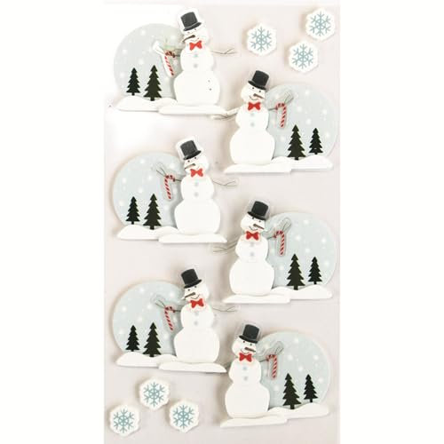 Artoz 3D-Aufkleber, Schneemann-Motiv, Dekorationssticker, Handgefertigt, Schweizer Design