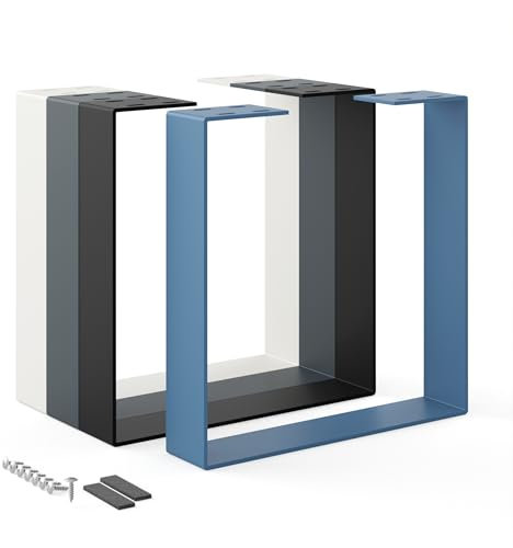 HOLZBRINK Pied de Table en métal Bleu Distant 1 pièce | Support de Table/Cadre pour Table Basse, Table à Manger, Bureau, Banc | Pied Taille: 40x43cm