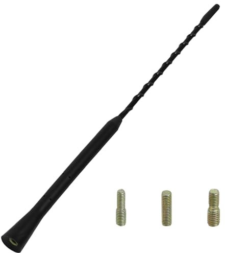 EuAcesry Antenne Voiture Autoradio Antenne, Antenne Radio FM, 28 cm Antenne Radio Auto, Antenne Voiture FM Dab Antenne, avec Vis M4 M5 M6, Antenne Voiture Puissante Noir