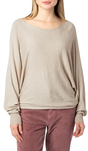 Sublevel Damen Strickpullover – Oversize Pullover mit Fledermausärmeln im Lässigen Look Light-beige S/M