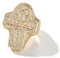 VAKTWPDLY Iced Out Cross Ring für Männer & Frauen, 18K Gold plattiert CZ simulierte Diamant religiöse Kreuz Pinky Ring Hip Hop Schmuck Geschenk für Geburtstag, Jahrestag