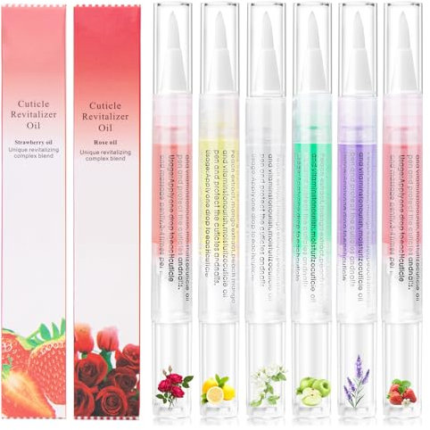Cuticle Oil Pen for Nails, Nail Oil Pen for Nail Care 6 Flavors, Nail Oil Hydrates, Strengthens, Repairs, Revitalizing