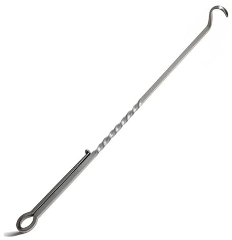 Pesoncarl Fleischhaken Flipper 10 Zoll schwarzes Edelstahl Pigtail Food Flipper Scharf waschbar wiederverwendbares Flipphinsen für Grill, Grillen, Grillen