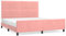 Eleganz Cadre de lit avec tête de lit, rose, 160 x 200 cm, en velours, moderne, pour chambre à coucher, avec cadre solide et tissu douillet