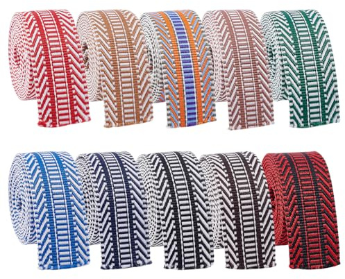 NBEADS 18m 10 Farben Gemustertes Polyesterband, 3.8cm Doppelseitiges Jacquardband Zum Aufnähen Besticktes Webband Zum Nähen von Kleidung Heimdekoration Hochzeitstaschengurten