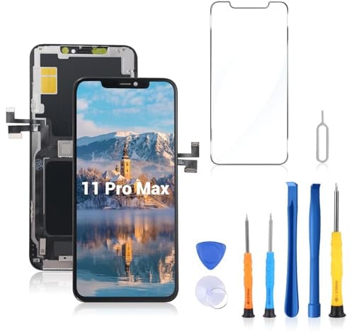Hycago Display für iPhone 11 Pro Max,6,5 Zoll LCD Retina FHD Ersatz Touchscreen 3D Digitizer Reparaturset (Modelle A2161, A2220, A2218)
