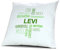 printplanet Kopfkissen mit Namen Levi - Motiv Positive Eigenschaften Tagcloud Grün, 40 cm, 100% Baumwolle, Kuschelkissen, Liebeskissen, Namenskissen, Geschenkidee