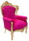 Casa Padrino Barock Sessel King Pink/Gold 85 x 85 x H. 120 cm - Möbel im Antik Stil