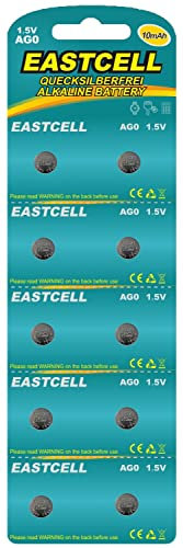 10 X AG0 1,5 V privo di mercurio 10 mAh (1 Blister ercard a 10 Batterie) lr63 179 521 marca ware eastcell
