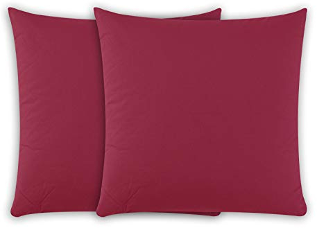 Class Home Collection 2er Set Kissenbezug 40x40 Renforce Baumwolle Bordeaux