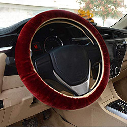 Lenkradhülle Auto dick Plüsch kurz warme Lenkradabdeckung Winter Universal Lenkradbezug rutschfest atmungsaktiv Lenkrad Abdeckung anti-Rutsch Lenkradschutz weich bequem steering wheel cover