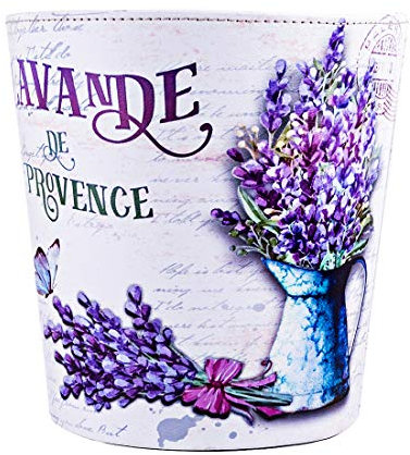 Scakbyer Papierkorb, 10L PU Leder Mülleimer, Retro Dekorative Abfallkorb, Kapazität kleine Abfallpapierkorb, Wasserdichte Mülleimer für Wohnzimmer, Schlafzimmer, Büro und Küche - Lavendel