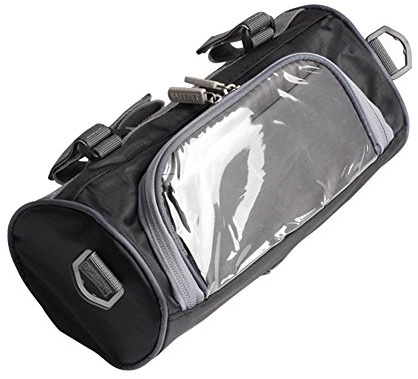 Borsa Portaoggetti per Moto, Custodia Trasparente Supporto Manubrio, Nero Impermeabile