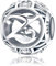 FOREVER QUEEN Alphabet Buchstabe Z Charm Bead mit klaren Zirkonia kompatibel für europäische Armbänder 925 Silber Sterling Charm Anhänger,BJ09121-Z MEHRWEG