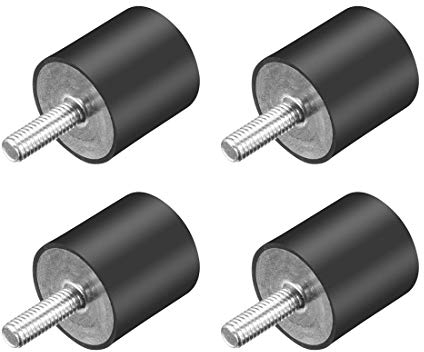 sourcing map 4pcs M6 Vibration Dämpferaufnahme aus Gummi mit Gewindebolzen, 0,79 x 0,79 de