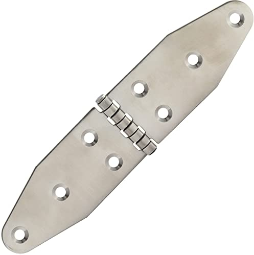 OPIOL QUALITY® Scharnier 185x40 mm aus Edelstahl A4 V4A (4 Stück) Scharniere Steckverbinder Edelstahlscharnier Türband Aufschraubband Türscharnier Möbelscharnier