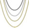 ChainsHouse Halskette Damen Gold Kette für Frauen Glieder Halskette Edelstahl Herren Kette 3mm Gliederkette 46cm Goldene Kette ohne Anhänger Panzerkette Kubanische Kette Halsschmuck für Tochter