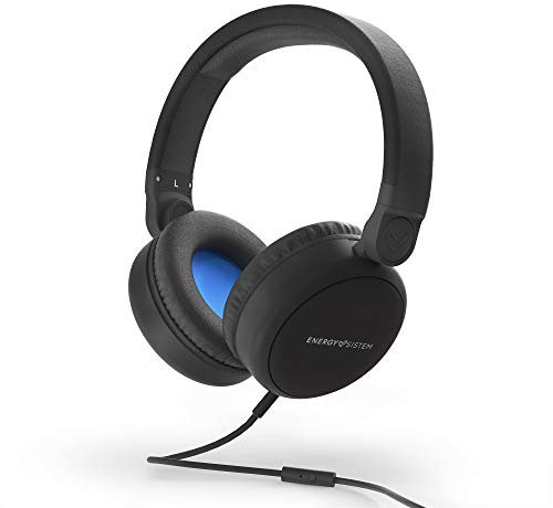 Energy Sistem Headphones Style 1 Talk Midnight Black (Over-Ear, 180º Foldable, Detachable Cable Audio-In), 185 x 205 x 85 mm