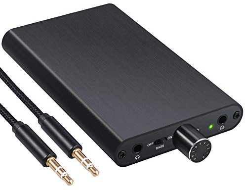 LiNKFOR Amplificador de Auriculares 16-300Ω 3,5mm HiFi Amplificador de Audio Portátil Recargable con Banco de Energía Incorporado para MP3 MP4 iPods Móviles Laptops Reproductores CD