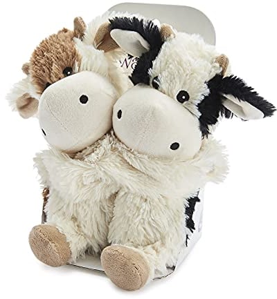 Warmies Warm Hugs Cow Microwavable s with French Dried Lavender Scent, Fully Heatable Cuddly Toy for Anxiety and Pain Relief