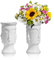 ComSaf Keramik Vase Weiß 2er Set, Modern Gesicht Design Blumenvase Deko Strauß Kernstück für Zuhause, Hochzeit, Weihnachten (18CM Höhe)