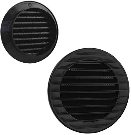 Lüftungsgitter rund Insektenschutz Schwarz Ø 100 mm