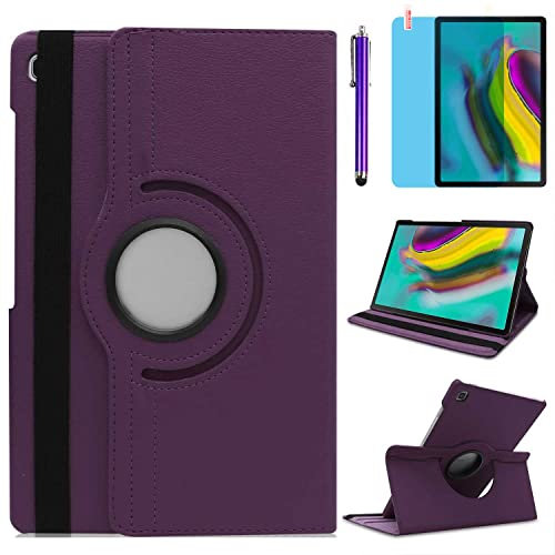 Case for Samsung Galaxy Tab A7 10.4 inch 2020 (SM-T500 SM-T505), 360 Degree Rotating Stand Case Smart Protective Cover,With Stylus Pen,Screen Film (Purple)