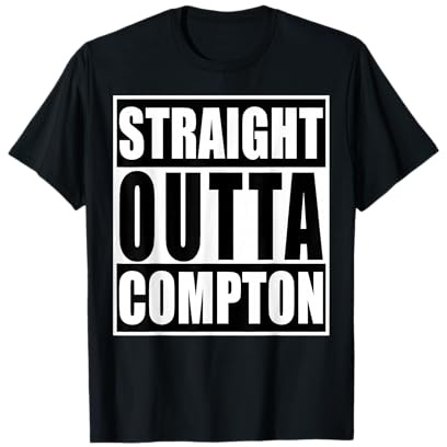 Straight Designs Co. Lustige Grafik 'Straight Out Of Compton' Unisex T-Shirt, Schwarz, S