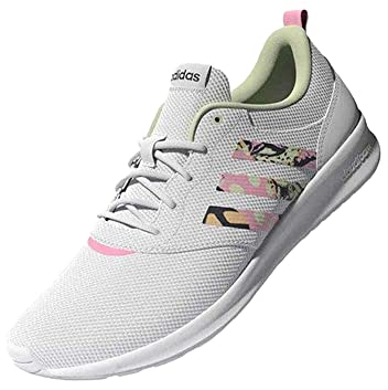 adidas Damen Qt Racer 2.0 Running Shoe, Cloud White Light Pink Almost Lime, 36 EU