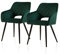 TUKAILAI Esszimmerstühle 2er Set aus Samt, Küchenstuhl Polsterstuhl mit Offener Rückenlehne,Armlehnen,Gepolstertem Sitz, Metallbeinen, Grün Stühle für Wohnzimmer,Esszimmer,Küche