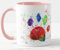 Tasse colorée avec motif empreinte de patte de chat - Cadeau d'anniversaire, de travail, de Noël, de thé, de café (rose)