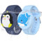 Wasserdichte Airtag-Armbänder für Kinder (2 Stück) – weiches Silikon-verstecktes Airtag-Armband – leichter GPS-Tracker-Halter, kompatibel mit Apple Airtag Watch Band für Kinder (Pinguin und Wal)