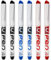 PILOT V PEN - Erasable Disposable Fountain Pen - 0.6mm Nib Tip - Medium Line - Pack of 6 - Black, Blue & Red Ink